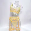 Bestseller transfronterizo: Conjunto de lencería sexy de encaje transparente con sujetador con aros, portaligas y anillos para las piernas, conjunto erótico de puro deseo