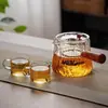 Bule de vidro com alça lateral, resistente ao calor, adequado para ferver chá em fogo direto, vidro borossilicato de alta qualidade, chaleira elétrica para fogão de cerâmica, 5 novos bules de chá