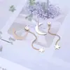 Pendientes de Moda Transfronterizos Europeos y Americanos con Diseño Simple Colgante Estrella Luna Pendientes Estrella Luna Elegantes Románticos para Mujer