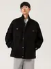 Chaqueta de trabajo retro americana elegante para otoño para hombre, abrigo casual moderno de corte holgado con cuello de solapa