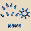 Rombos Multifacéticos Estéreo 3D Metal Electrochapado Brillo Manicura Moda Estilo Ins Europeo y Americano Cabeza Redonda Uñas Almendra Serie Azul