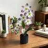 Nueva planta pequeña en maceta de flor de jazmín artificial con 9 tallos para ceremonia de boda, arreglo floral de mesa de comedor, adorno de bonsái decorativo de flor artificial