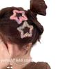 Presilha de Cabelo Fofa Estrela Feita à Mão Colorida Pontilhada Lã Moda Doce Cabelo Solto BB Clip Acessórios de Cabelo Outono e Inverno