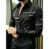 2026 Camisa Casual de Luxo Leve Xadrez Transfronteiriça Elástica Nova Camisa Masculina Manga Longa Estação Independente tk Atacado Secagem Rápida