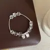 Pulsera de Cristal Blanco Irregular Transparente de Verano para Mujer, Personalidad Simple, Moda Tendencia, Versátil, Pulsera, Brazalete, Joyería