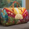 2026 Novo Modelo Transfronteiriço Estilo Pintura a Óleo Série 3 Curta Distância Portátil Acolchoada Bolsa de Viagem Multifuncional Esportiva Fitness