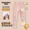 Calça Little Shark Modelo 2025 para Meninas, Leggings com Forro de Fleece para Usar por Cima, Calça Yoga Barbie para Crianças Maiores