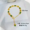 Tienda de Oro Mismo Estilo Arena Dorada Estilo Antiguo Verde Vintage Estilo de Corte Pulsera para Mujer Lujo Ligero Nicho Joyería Exquisita para Novia