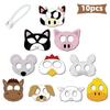 Decoración de ambiente para fiesta temática de cumpleaños de bebés y niños, accesorios para juegos de rol, 10 máscaras de animales de granja