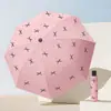 Paraguas Automático para Mujer, Fresco y Elegante, Color Crema, Paraguas Plegable para el Sol, Recubrimiento Negro para Protección Solar, Protección UV, Sombrilla, Doble Uso para Sol y Lluvia