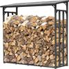 Rack de Lenha de Ferro Pesado Europeu e Americano Transfronteiriço para Pátio ao Ar Livre, Rack de Madeira com Cobertura de Ferro, Armazenamento, Rack de Madeira, Rack de Armazenamento de Madeira