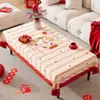 Toalha de Mesa Festiva de Ano Novo em Desenho Animado, à Prova de Óleo, Impermeável, Resistente ao Calor, Alta Qualidade, Ano do Cavalo, Festival da Primavera, à Prova de Poeira, Resistente ao Desgaste