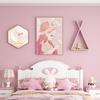 Pintura Decorativa Moderna Simple para Habitación Infantil Pintura Colgante de Cabecera para Dormitorio Murales de Fondo para Habitación de Niños y Niñas con Animales de Dibujos Animados
