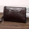 Bolso de Mano de Cuero de Cocodrilo para Hombre Bolso Clutch de Cuero Genuino Sobre de Negocios Bolso de Lujo Ligero para Axila Bolso de Mano de Piel de Vaca para Cabello