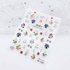 Pegatinas de uñas finas resistentes con relieve de camuflaje, lindas estrellas de dibujos animados, muñeca SP, giicawa mikko