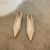 Zapatos de Leche de Cuero Suave para Mujer 2024 Año Tacón Bajo Zapatos de Una Capa Temperamento de Mujer Hada Bajo Boca Poco Profunda Puntiagudo Primavera