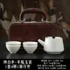Juego de Té de Viaje Color Jade con Temática de "Mil Millas de Montañas y Ríos," Tazas de Té Kung Fu para Exteriores, Tetera con Asa, Regalo de Negocio de Cerámica