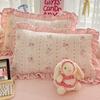 Fundas de Almohada Acolchadas de Encaje de Terciopelo de Leche Clase A, un Par de 48X74 Otoño e Invierno para el Hogar para Adultos, Individual