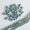 Colgante de Cristal de Vidrio Agujero en el Medio Mariposa 8MM Liso Iridiscente DIY Joyería Pulsera Uñas Arte Accesorios para Collares Materiales