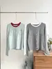 Cardigan de Punto de Otoño 2026 Nuevo, Mezcla de Lino, Estilo Universitario, Bloques de Color, Cuello Redondo, Top con Cintura Elástica, Minifalda Plisada