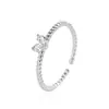 Anel de Coração Cravejado com Diamantes em Prata Esterlina S925, Empilhável, Design de Nicho, Moderno, Doce, Fofo, High-End, Anel Cravejado com Diamantes para Mulheres