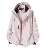 Chaqueta con capucha tres en uno de forro compuesto de grafeno de doble capa, abrigo deportivo unisex con logo impreso