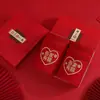 Toallas de Boda Personalizadas, Toallas de Algodón Puro Rojas para Dote de Boda, Juego en Caja de Regalo con Palabras Felices, Toallas para Recién Casados, Recuerdos de Boda