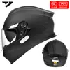 Casco de Motocicleta Certificado Dot para Hombres y Mujeres, Casco Integral Ad para Todas las Estaciones, Casco Cálido y Seguro con Certificación 3C