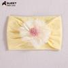 Suministro Directo de Amazon Transfronterizo Accesorios para el Cabello de Niños Color Cálido Jacquard Nylon Banda para el Cabello Cinta de Malla Girasol Pañuelo para la Cabeza de Bebé