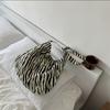 Bolso de Lona para Mujer de un Hombro, Moderno, con Estampado de Leopardo, Tipo Sobaco, Simple, de Gran Capacidad, Otoño Nuevo, Versátil, Moderno, Tipo Cubo