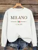 Sudadera para Mujer con Estampado de Leopardo Diseño Italiano de Milán Cuello Redondo Ropa Holgada Multicolor Suéter Pulóver Casual