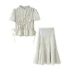 Tops bordados transfronterizos europeos y americanos, faldas nuevas de cuadros hechas a mano para mujer, mariposa de estilo europeo y americano bordada a cuadros