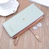 Nueva Cartera de Mujer Cartera Larga para Mujer Estilo Coreano Moda Estudiantil Cremallera Hebilla Cartera Delgada Ranura para Múltiples Tarjetas Cartera de Cuero Suave Bolso para Tarjetas