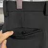 Pantalones Casuales Rectos de Seda de Leche Gruesa Estilo de Negocios para Primavera y Otoño, Versátiles, Elásticos, Negros, Modernos para Hombre