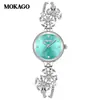 Mokago Douyin Popular Relógio Violeta Feminino Liga de Zinco High-End À Prova D'água Relógio de Quartzo Pulseira de Flor de Diamante Relógio