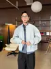 Sudadera con Capucha Chaqueta de Rayas Falsa de Dos Piezas de Alta Inteligencia para Hombre Otoño Cardigan en Capas de Gama Alta Chaqueta de Vuelo