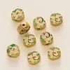 Accesorios de Flor de Cumpleaños Doce Estilo Chino Cuentas de Flor Perforadas DIY Goteo de Color al Óleo Peonía Flor de Durazno Flor de Ciruelo Adornos Colgantes