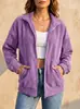 Chaqueta Casual Larga de Manga Larga Retro con Cuello Alto y Cremallera Hombro Caído Holgada para Mujer - Europea y Americana Transfronteriza Otoño e Invierno 2026