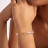 Pulseira Francesa de Pérola Imitada de 6mm Fivela OT Design de Pingente de Inicial Temperamento Simples Feito à Mão Pulseira de Miçangas