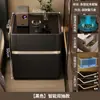 Mesita de Noche Caja Fuerte Inteligente Lujo Ligero Gabinete de Almacenamiento de Gama Alta Dormitorio Estilo Crema Armario Estante de Almacenamiento Gabinete de Mesita de Noche