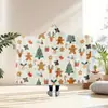 Manta Perezosa con Capucha Desmontable de Franela con Estampado Digital Navideño Manta Chal Cálida de Invierno Cubierta para Sofá