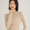 Suéter de Cuello Alto Base para Mujer 2025 Nuevo Otoño e Invierno Manga Larga Ajustado Top de Punto de Cachemir