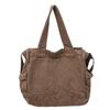 Bolsa de Lona Lavada Estilo Japonês para Mulheres 2025 Novo Modelo Cor Sólida Bolsa Tote Casual Grande Capacidade Bolsa de Ombro Bolsa de Mão Bolsa Transversal