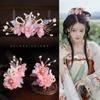 Acessório de cabeça Hanfu joia feminina grampo de cabelo acessório de cabelo de traje antigo grampo de cabelo estilo antigo grampo de cabelo com borla traje de fada feito à mão