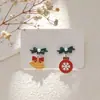Pendientes navideños de diamantes con dibujos animados, transfronterizos europeos y americanos, pendientes asimétricos de alta gama para mujer, decoraciones navideñas