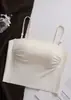 Lencería de una pieza para mujer con copas fijas y tirantes cruzados en la espalda de seda helada, estilo chica hot, se puede usar como prenda exterior o como capa interior, adecuada para usar con un top strapless