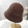 Moda Nuevo Estilo Sombrero de Pescador Transpirable para Mujer con Copa Redonda, Sombrero de Cubo de Ganchillo Difuso sin Visera, Corte Holgado para un Aspecto Natural