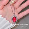Pulseira de Pedra Preciosa Coração Vermelho Sangue de Pombo Banhada a Ouro 18K, Oito Corações e Oito Flechas Zircônia Colorida Brilhante Diamante Colar Brincos Formato de Coração
