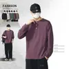 Nueva Camiseta Negra de Manga Larga para Hombre Otoño 2026, Cuello Henley, Corte Holgado Casual, Talla Grande, Camiseta Básica Simple