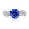 Anillo de Piedra Preciosa Colorida Corte Rosa para Mujer, Super Brillante Anillo Flor de Ciruelo de Diamante de Alto Carbono Joyería, Transmisión en Vivo, Dropshipping de una Pieza